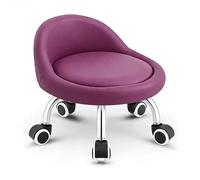 ZPRYZHD Taburete Bajo Giratorio 360° con Respaldo, Taburete Reposapies, Ideal para Garaje, Taller u Oficina en Casa(Purple)