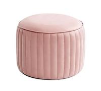 ZPRYZHD Taburete Redondo de Cuero, Taburete Reposapies, Taburete Pequeño, Resistente y Estable, Ideal para Sala de Estar, Dormitorio o Junto Sofá(Pink,Small)
