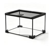 ZPRYZHD Terrario de Cristal Panorámico, Hábitat Apilable para Reptiles | Vivario de Cristal Templado con Tapa de Malla y Ventilación para Geckos, Serpientes, Ranas y Anfibios(S)