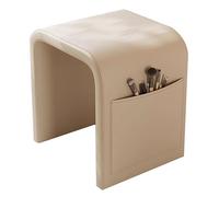 ZPRYZHD Tocador en Forma de Un, Pequeño Sillón de Cuero, con Bolsillo Lateral, para Dormitorio, Apartamento y Sala de Estar(Natural)