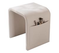 ZPRYZHD Tocador en Forma de Un, Pequeño Sillón de Cuero, con Bolsillo Lateral, para Dormitorio, Apartamento y Sala de Estar(White)