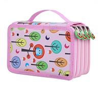 ZPSHYD Estuche de tela para lápices, 72 ranuras, colorido para estudiantes, estuche para bocetos, dibujo, soporte para pinceles (rosa), multicolor, 60_x_180_cm