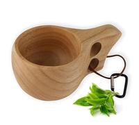 ZPSHYD Taza de Madera Finlandesa Hecha a Mano Con Doble Orificio - Kuksa Con Belleza de Veta Natural Para Café y Té