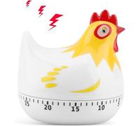 ZPSHYD Temporizador Mecánico de Cocina, Cuenta Atrás Cocina Creativo en Forma Gallina, 60min (Blanco)