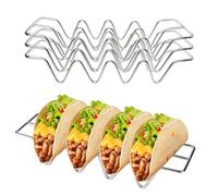 ZPSNDP 3 Piezas Soporte para Taco, 26 * 7.5 CM Soportes para Tacos, Forma de W Soportes para Comida Mexicana, Acero Inoxidable Soportes para Tortilla, Apto para Cocina y Exterior. (1)