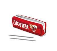 ZPUBLI+ Estuches Escolares Personalizados con Nombres, Fechas, Frases etc. Estuche Personalizado básico para el Colegio con Dibujos Originales. (Valencia) (Sevilla FC, 22 cm)