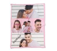 ZPUBLI+ Manta Personalizada con Foto y Texto. Manta Collage. Manta sofá y Cama. Regalo Original de Navidad, cumpleaños, Aniversarios, San Valentín, papá, mamá, Regalo para Parejas. (5 Fotos, 158x130)