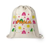ZPUBLI+ Talegas infantiles personalizadas para niños y niñas. Bolsas infantiles escolares para el desayuno. Mochila de cuerdas personalizada para el colegio o guardería. (MINIMALISTA)