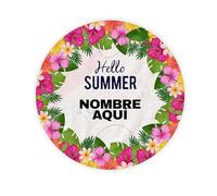 Zpubli - Toalla de Playa Redonda Personalizada de 160 cm, Gramaje 400g, Microfibra y Algodón de Alta Densidad, Toalla de Baño y Piscina con Nombre, Diseño Circular Grande para Niños y Adultos (FLORES)