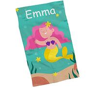 ZPUBLI+ Toallas de Mano y Cara Personalizadas con Nombre (30x50). Regalo Infantil Original para el Colegio, excursiones, Camping, Ejercicio etc. (Toalla Manos Sirena)