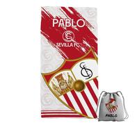 ZPUBLI+ Toallas de Playa o Ducha Personalizadas con Nombre o Frases. Toallas Infantiles, Regalo Infantil Original para baño, Piscina, Playa, Camping. Varias Medidas Disponibles (Sevilla FC, 160x80)