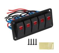 ZPurifylline 5 Gang LED Rainproof Rocker Panel, RV Panel, 12V 24V with luminum IP65 Proof for Car ATV Boat Truck Yacht