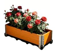 ZPVXRVQ Bandeja Cultivo Elevada Madera, Jardinera Hortalizas, Hierbas Aromáticas Flores, Ideal Jardinería Aire Libre(H24CM,120X50CM)