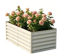 ZPVXRVQ Jardinera Elevada Galvanizada, Jardinera Metálica Alta para Flores y Hortalizas, Jardineras Elevadas Resistentes a Oxidación para Jardinería(136x76x43cm)