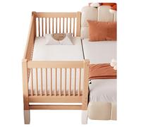 ZPVXRVQ Marco de Cama con Plataforma de Madera, con barandilla de cabecera, Plataforma tapizada con Marco de Cama, Soporte de Tiras de Madera con Marco de Cama, Cama empalmada ensanchada(200x60cm)