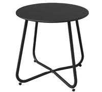 ZPVXRVQ Mesa Lateral Negra Compacta, Mesa Lateral Redonda Moderna De Metal, Mesa Redonda Minimalista De Acento, Adecuada para Salas De Estar Al Aire Libre, Dormitorios y Oficinas