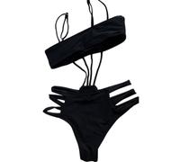 ZPVXRVQ Traje de Baño de Una Pieza con un Hombro y Corte Alto con Cordón para Control del Abdomen(L)