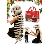 ZPWHYS Esqueleto De Dinosaurio De Peluche For Llevar Con Diseño De Esqueleto 3D Con Gorro Y Columna Vertebral, Lavable A Máquina Apto For Fiestas Drag(Grey-30in)