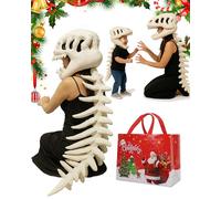 ZPWHYS Esqueleto De Dinosaurio De Peluche For Llevar Con Diseño De Esqueleto 3D Con Gorro Y Columna Vertebral, Lavable A Máquina Apto For Fiestas Drag(White-30in)