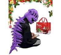ZPWHYS Esqueleto De Dinosaurio De Peluche For Llevar Con Diseño De Esqueleto 3D Con Gorro Y Columna Vertebral, Lavable A Máquina Apto For Fiestas Drag(Purple-46in)