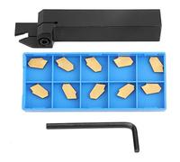 ZQ2020R - 3 Lathe Tool Holder | Grooving & Turning Tool with 10pcs SP300 Carbide Inserts | High Grip Strength for Cast Iron/Steel/Alloy Processing | Includes Wrench