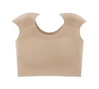 ZQBXHDZW Chalecos 2 En 1 con Hombreras Incorporadas para Mujer,Ropa Interior Invisible Sin Costuras,Top Corto De Gimnasio para Mujer,Chaleco Deportivo,Sujetador(L,Light Brown)