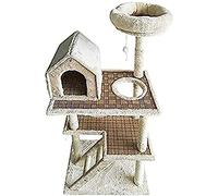 ZQDUFEA Estera de ratán de árbol para Gatos de Tres Pisos, Marco de Escalada, Plataforma de Salto integrada para Gatos, condominio de Sisal para Gatos, Duradero