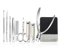 ZQDUFEA Juego de 9 Piezas de Cuidado Personal de Acero Inoxidable con cortaúñas para olécranon para Hombres y Mujeres, Juego de manicura, Kit de pedicura Profesional