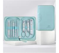 ZQDUFEA Kit de 9 Piezas para manicura y pedicura, Tijeras Profesionales para el Cuidado de Las uñas de Manos y pies, cortaúñas con un Exquisito Estuche de Cuero
