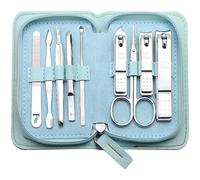 ZQDUFEA Kit de cortaúñas de 9 Piezas, de Acero Inoxidable, Profesional, para manicura y pedicura, con Funda de Piel sintética