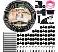 ZQEJEFD 103PCS Kit Nebulizador Terraza, 18M Sistema Nebulización Sistema Riego Automático con 20 Boquilla de Nebulizadora de Latón+ 20 Conector de Boquilla Tobera T, para Giardino, Sombrillas