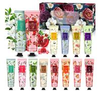 ZQEJEFD 12 Pack de Crema de Manos, Crema Hidratante De Manos, Mini Crema de Manos para Mujer, Enriquecido con Manteca de Karité, Verbena, Rosa - Regalo para Mujeres Navidad Acción de Gracias