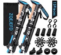 ZQEJEFD Bastones de Senderismo Bastones Trekking Plegables, 2pcs Bastones Trekking Carbono e Alluminio Plegables, Ligero de Aluminio 7075,Ajustar la Longitud 108-135CM,Nordic Walking,Caminar, Montaña