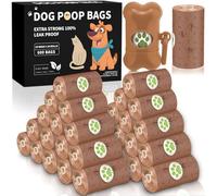 ZQEJEFD Bolsas Caca Perro, 600 Unidades/24 Rollos Bolsas para Excrementos de Perro con 1 Dispensador, Dog Poop Bags,Extra Grueso y a Prueba de Fugas Bolsas Excrementos Perros,Ligero Aroma a Limoncillo