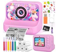 ZQEJEFD Camara Fotos Infantil Instantanea,1080P 2,4" HD Cámara Instantánea para Niños con 32GB Tarjeta,Papel de Impresión y Bolígrafos de Colores,Selfi Camara Instanea,Regalo para Niños de 3 a 12 Años