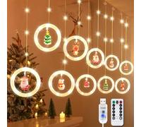 ZQEJEFD Cortina Luces Navidad, 3M 100 LEDs Guirnaldas Cortina Luces con Control Remoto y USB, 8 Modos Intermitentes, Luminosas Cortina Luces, Luz de Cadena Guirnalda para Balcón, Ventana, Escaparate