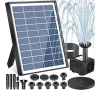 ZQEJEFD Fuente Solar Jardin Exterior 6.5w, Bomba de Agua Solar, Bomba Solar para Estanque, Bomba de Agua de Estanque Solar con 9 Boquillas, para Jardín Baño de Pájaros, Pecera, Estanque Pequeño