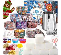 ZQEJEFD Kit de Fabricación de Velas, DIY Juego de Regalo para Velas Regalos Originales, Kit para Hacer Velas Herramienta de Bricolaje, Cera de Soja, 8 Frascos, 30 Mechas, Kit Manualidades Adultos