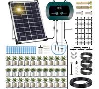 ZQEJEFD Kit de Riego por Goteo Automático Energía Solar, Sistema de Riego Automático Solar, Sistema de Riego Automático de Jardín con Temporizador e Tubo Lungo 35M para Jardín, Plantas de Balcón