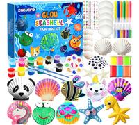 ZQEJEFD Kit Pintura de Conchas para Niños con 24 Colores, Plastilina, Kit Pintura Niños, Kit Manualidades Creativas para Niños, Bricolaje Juguetes de Pintura, Regalo de Cumpleaños para Niños 5+