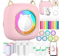 ZQEJEFD Mini Impresora para Movil, Mini Impresora Termica Fotográficas, Bluetooth Inalámbrico Impresora Térmica, Portátil Impresora Termica, Movil Impresora Fotos, para Fotos Nota, Rosa