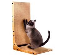 ZQEJEFD Rascador para gatos, 70 cm de alto, cartón rascador en forma de L, de alta densidad, resistente al desgaste, con juguete para gatos, para pared y esquina, grande