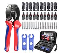 ZQEJEFD Set de Crimpadora Solar para Cables PV de 2,5/4/6 mm², con 1 Alicates de Crimpado,10 pares de Conectores Fotovoltaicos, 10 pares Conectores Macho Hembra,2 Llaves, para Instalación Fotovoltaica