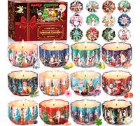 ZQEJEFD Vela Perfumadas,Velas Perfumadas Juego de 12 Piezas,Aromaterapia Velas de Regalo,Velas Aromática,Estaño de Viaje de Cera Natural de Soja Portátil,Juegos Velas Aromáticas de Regalo,para Navidad