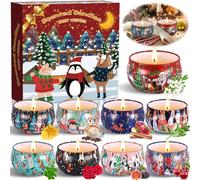 ZQEJEFD Vela Perfumadas,Velas Perfumadas Juego de 9 Piezas,Aromaterapia Velas de Regalo,Velas Aromática,Estaño de Viaje de Cera Natural de Soja Portátil,Juegos Velas Aromáticas de Regalo,para Navidad