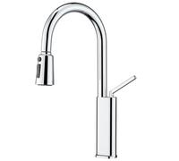 ZQFHSX 360° Swivel Kitchen Faucet with Pull-Down Sprayer 3-Function Brass Sink Mixer Tap Modern Single Handle Easy InstallationDesign for Home & Restaurant.