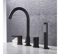 ZQFHSX Black Bath Shower Mixer Tap Set Modern Taps with Head & Hose Luxury Bathroom Filler for SPA Like Experience Stylish Durable Design