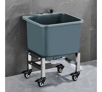 ZQFHSX Fregadero Comercial con cubeta Profunda, lavadero Multiusos extraíble con Ruedas, estación de Lavado Independiente para Garaje, Patio Trasero y Uso