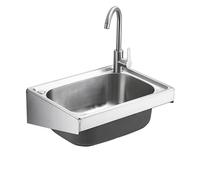 ZQFHSX Fregadero Compacto de Acero Inoxidable para Montaje en Pared con Grifo de Agua fría y Caliente - Ideal para lavaderos, Cuartos de Servicio, cocinas y baños. Diseño Que Ahorra espac