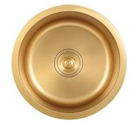 ZQFHSX Fregadero de Bar de Acero Inoxidable 304, Color Dorado, de un Solo Seno, para Cocina, hogar, pequeño, Mini, para balcón, empotrable o bajo encimera (Color: Dorado-1, Tamaño 40x40cm
